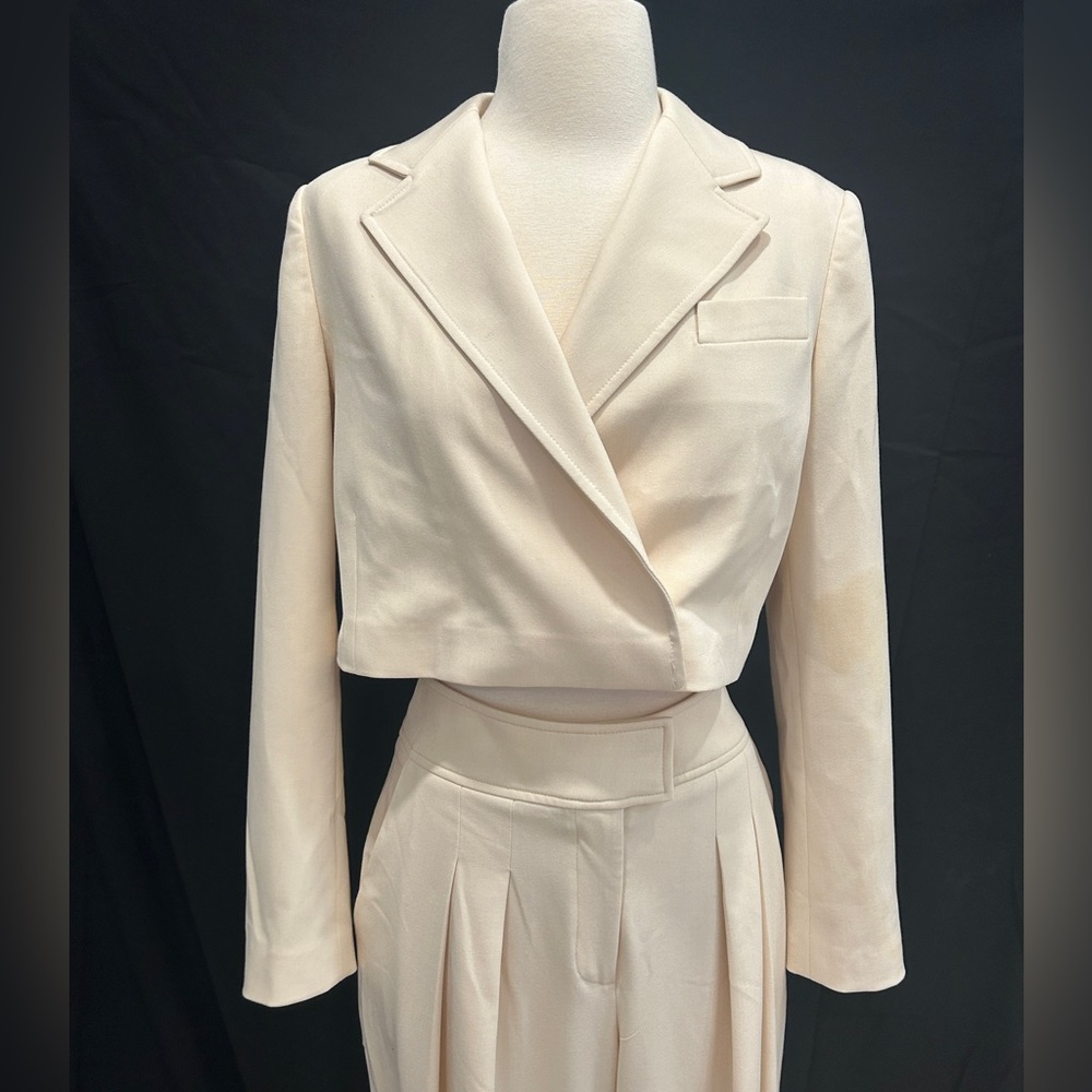 NWOT Karen Millen Tailored Cropped Double Breasted Blazer Suit  US8